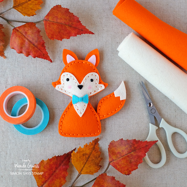 SIMON SAYS STAMP FELT PLUSH FOX BY WANDA GUESS