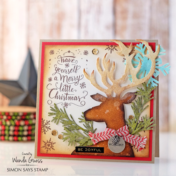 TIM HOLTZ DASHING DEER DIE. CARD BY WANDA GUESS FOR SSS BLOG