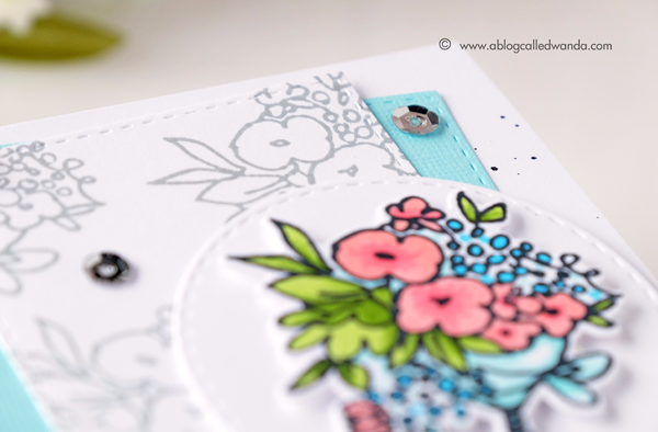Altenew florals. coloring with markers. Birthday card by Wanda Guess