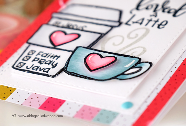 Loved a latte! Coffee card by Wanda Guess
