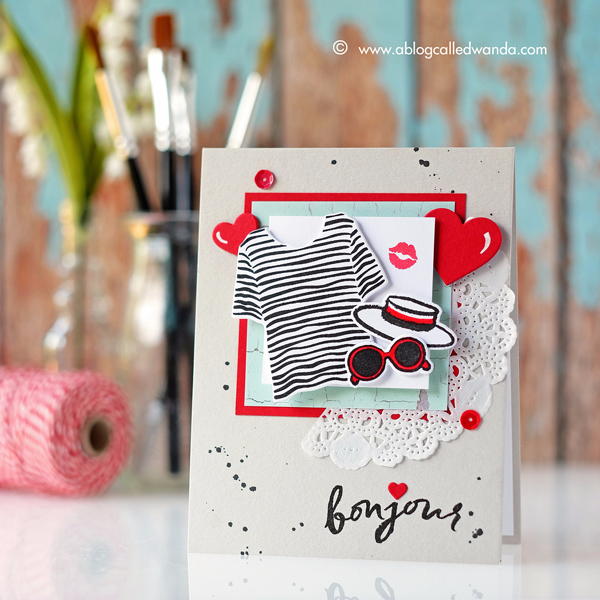 Hero Arts Ooh La La stamp set and Dies. Heart Infinity Dies. Project by Wanda Guess for A Blog Named Hero Blog Hop