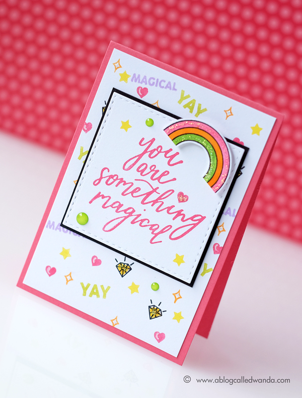 Hero Arts Magical and Rainbow stamps. Summer Catalog Blog Hop. Card by Wanda Guess