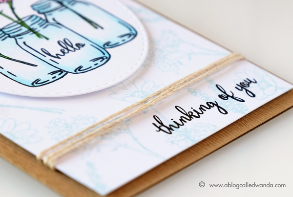 Hero Arts Blog Hop. Mason Jar stamps. July Card Kit project by Wanda Guess