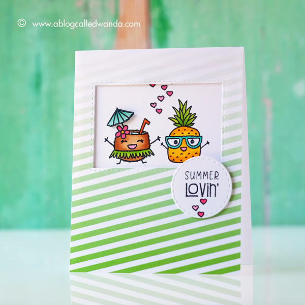 Taylored Expressions Clearly Planned Super Sweet stamp set. Card by Wanda Guess. CAS card, Copic Markers