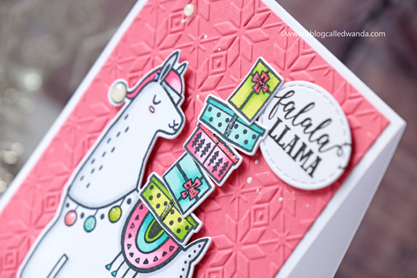 Festive Llama Stamp Set. Christmas card. Copic Coloring