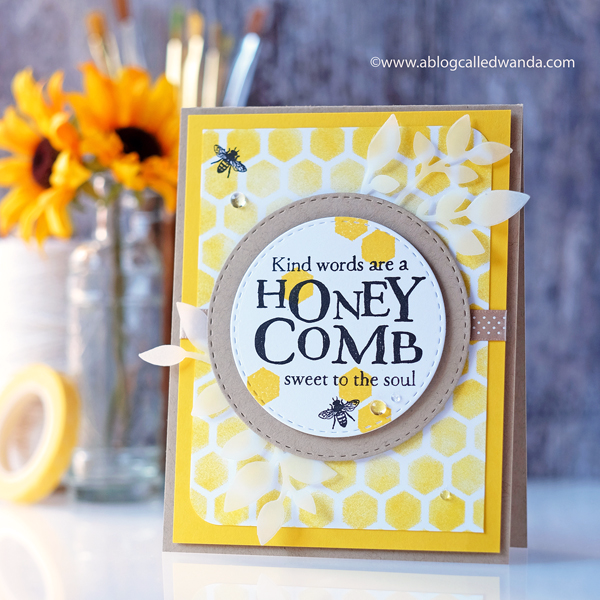 Papertrey Ink Quoted Honeycomb stamp set and Hexagon Stencils