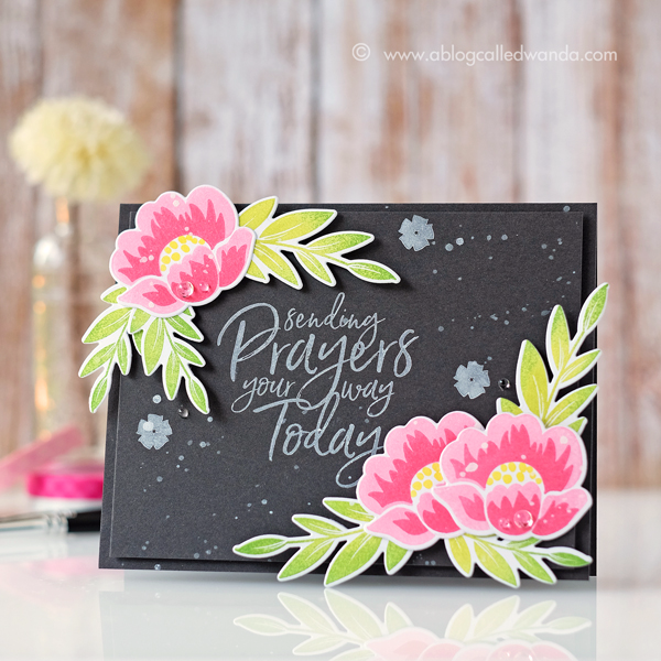 PTI Grans garden flower stamps chalkboard card