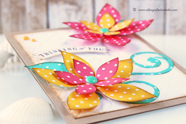 Brenda Walton Sizzix Poinsettia Swirls dies - tropical card by Wanda Guess