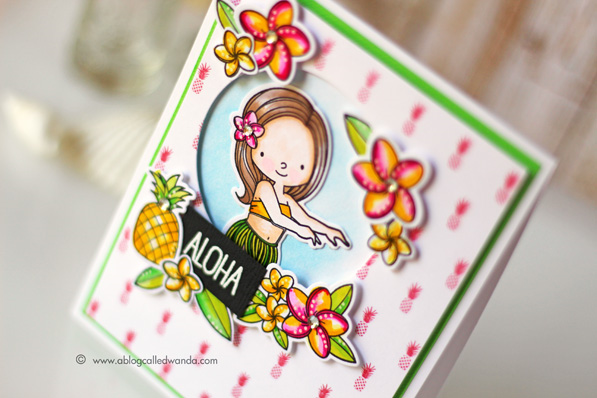 My Favorite Things Polynesian Paradise stamps. Card by Wanda Guess. Aloha! 