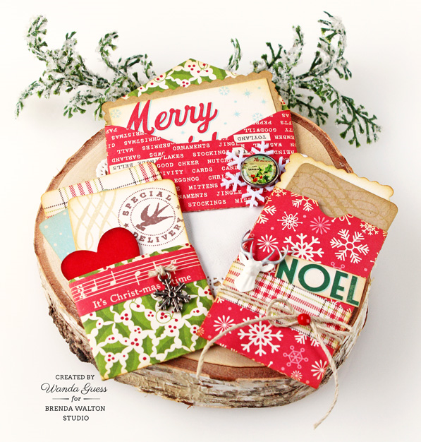 Brenda Walton Studio - project by Wanda Guess. Mini Correspondence dies from Sizzix. Christmas notes.