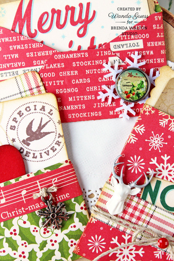 Brenda Walton Studio - project by Wanda Guess. Mini Correspondence dies from Sizzix. Christmas notes.