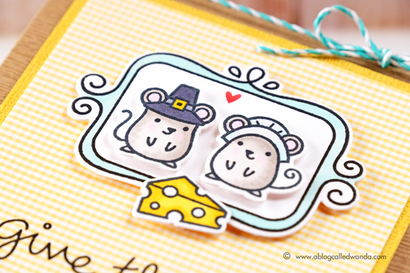 Lawn Fawn Thankful Mice and Frames. Card by Wanda Guess
