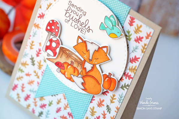 Simon Says Stamp - Stamptember 2016. Newton's Nook Bushels of Love stamp set. Card by Wanda Guess. Copic Markers