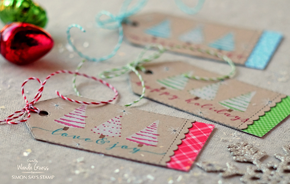 Stamptember limited edition WPlus9. Holiday Trimmings. Christmas tags by Wanda Guess. Kraft and white Christmas trees Stamptember limited edition WPlus9. Holiday Trimmings. Christmas tags by Wanda Guess. Kraft and white Christmas trees