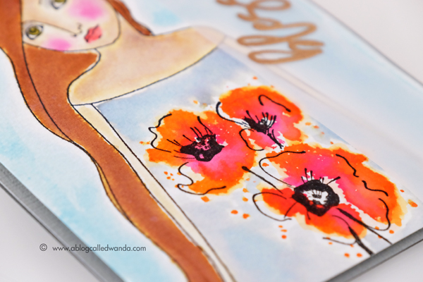 Penny Black Muse Cling Stamp. Distress Inks. Rubbernecker Poppies stamps. Card by Wanda Guess Penny Black Muse Cling Stamp. Distress Inks. Rubbernecker Poppies stamps. Card by Wanda Guess