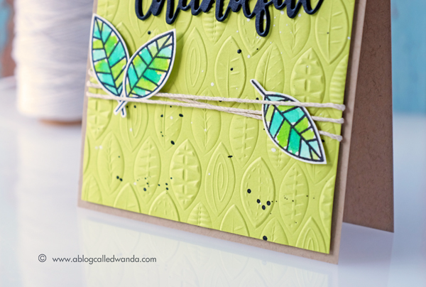 Sizzix 3D embossing folder. Simon Says Stamp One with Nature Stamp Set. Distress Ink watercoloring. Card by Wanda Guess