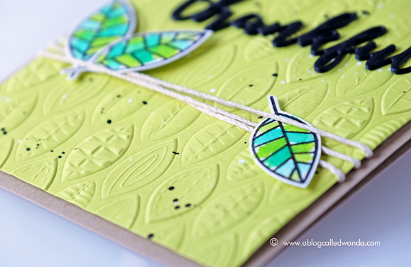 Sizzix 3D embossing folder. Simon Says Stamp One with Nature Stamp Set. Distress Ink watercoloring. Card by Wanda Guess