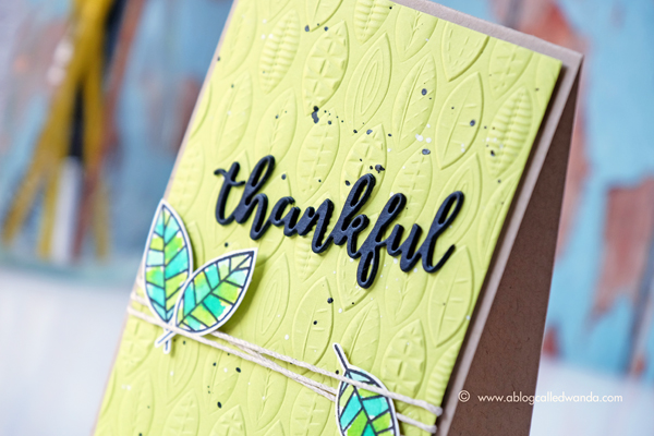 Sizzix 3D embossing folder. Simon Says Stamp One with Nature Stamp Set. Distress Ink watercoloring. Card by Wanda Guess