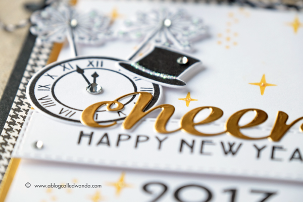 Hero Arts My Monthly Hero Kit. December 2016 Blog Hop. Project by Wanda Guess. New Year card!