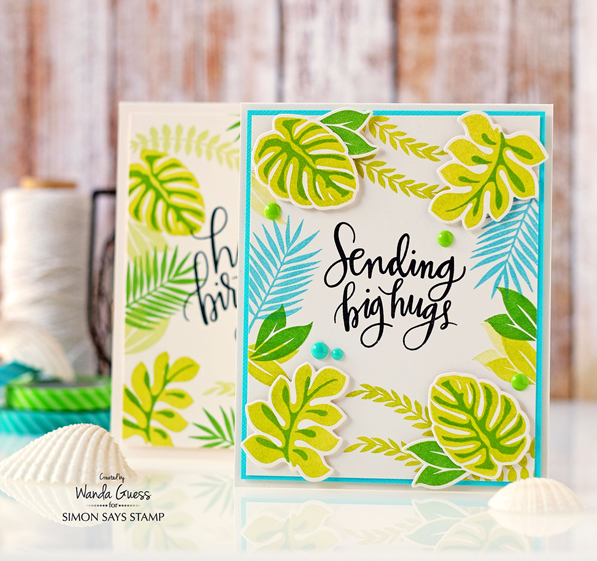 SIMON SAYS STAMP TROPICAL LEAVES CARDS