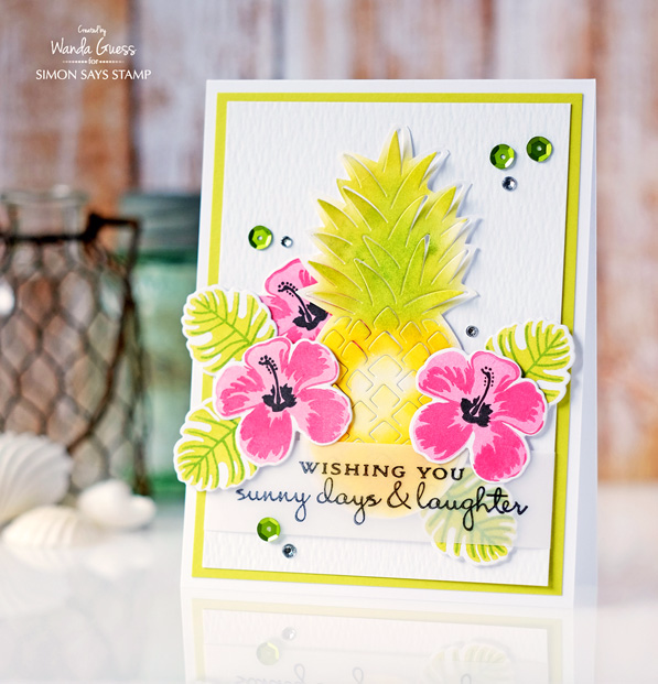 HERO ARTS PINEAPPLE DIE AND HIBISCUS LAYERING STAMPS
