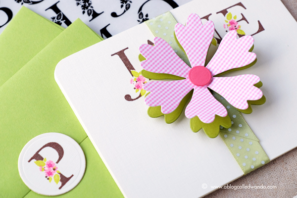 PTI Botanical Letters stamps. March 2017 Release. Notecards by Wanda Guess