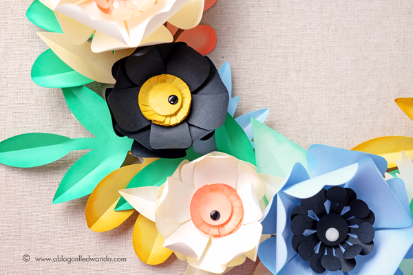 Paper Source Pastel Petals Wreath Kit. Project by Wanda Guess