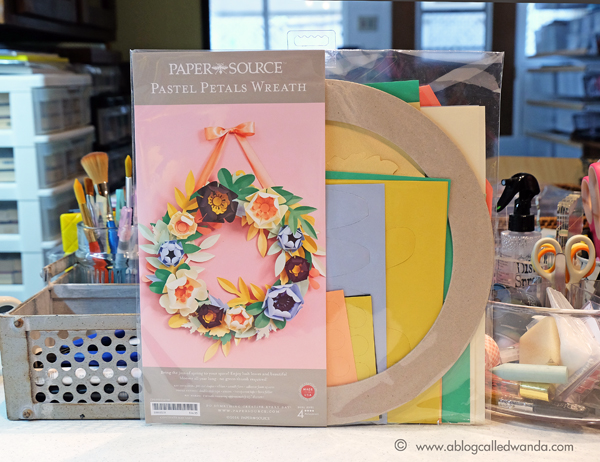 Paper Source Pastel Petals Wreath Kit. Project by Wanda Guess