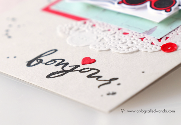 Hero Arts Ooh La La stamp set and Dies. Heart Infinity Dies. Project by Wanda Guess for A Blog Named Hero Blog Hop