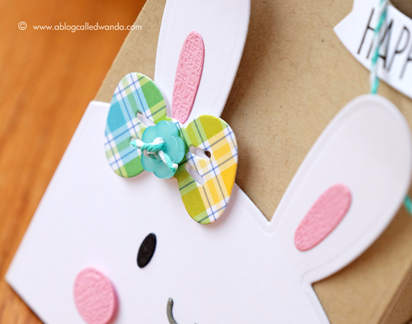Mama Elephant Favor Bag and Bunny dies. Easter Treat boxes by Wanda Guess. Lawn Fawn Rainbow plaid paper as accents.