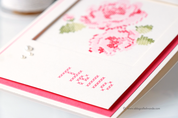 Waffle Flower Stitched Roses cards by Wanda Guess. Distress Inks and MISTI