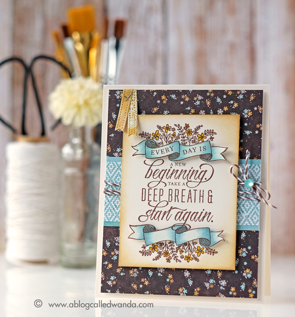 Papertrey Ink New Release Quoted Start Again stamp set. Card by Wanda Guess. PTI Design Team Papertrey Ink New Release Quoted Start Again stamp set. Card by Wanda Guess. PTI Design Team