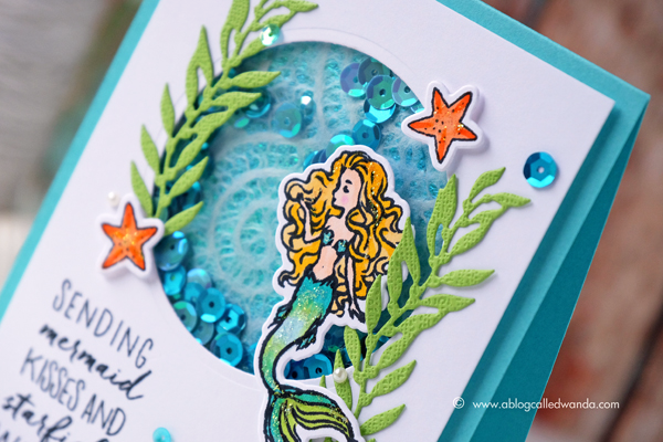 My Monthly Hero May 2017 Hero Arts Card Kit. Mermaids and Ocean theme. Copic Coloring. Project by Wanda Guess