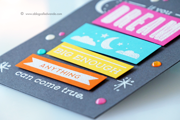 Papertrey Ink May 2017 Release. Quoted Dream Big stamp set. Card by Wanda Guess. PTI design team Papertrey Ink May 2017 Release. Quoted Dream Big stamp set. Card by Wanda Guess. PTI design team