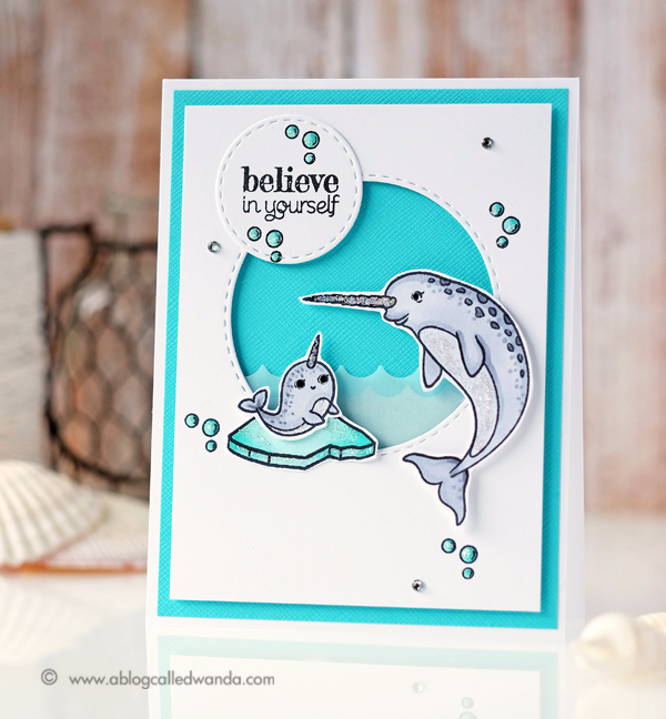 Hero Arts Narwhal Stamps. Summer Catalog Blog Hop. Project by Wanda Guess