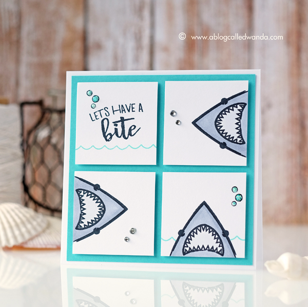 Hero Arts Shark stamps! Summer Catalog Blog Hop. Card by Wanda Guess