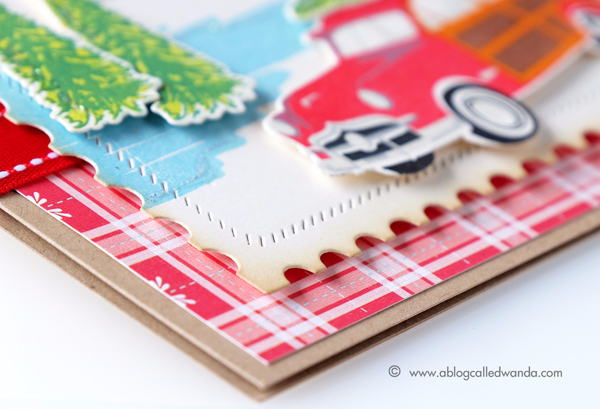 Papertrey Ink On the Wagon stamp set. New Release July 2017. Vintage Christmas card by Wanda Guess. PTI design team.