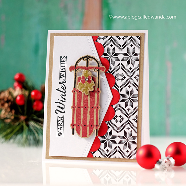 PAPERTREY INK TO THE POINT EDGERS. FAIR ISLE BORDERS. TWO FEET DEEP. CHRISTMAS CARD BY WANDA GUESS. PTI DESIGN TEAM