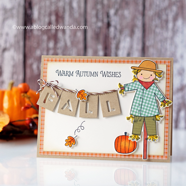 Papertrey Ink Autumn Scarecrow. Wanda Guess. PTI Design Team. Autumn card. 