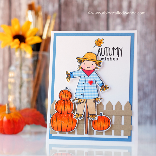 PTI Autumn Scarecrow paper piecing and copics. Papertrey Ink Fall