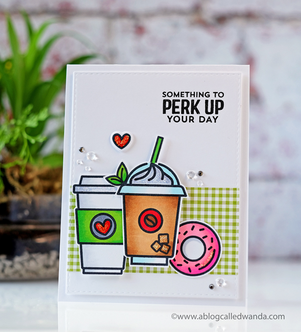 Honey Bee Coffee Break stamp set. Card by Wanda Guess. Copic coloring!