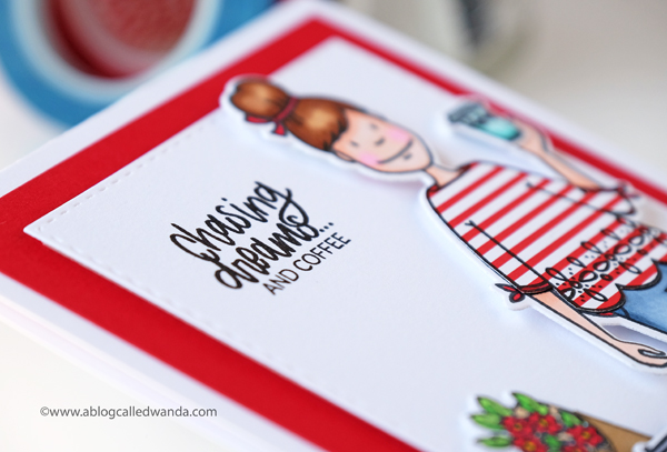 Ellen Hutson Essentials by Ellen. Leading Ladies City Lady. Coffee and Dreams. Copic Coloring and paper piecing. Wanda Guess
