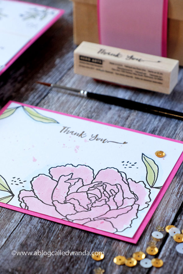 Hero Arts stamps and dies. Peony watercolor Hero Arts stamps and dies. Peony watercolor