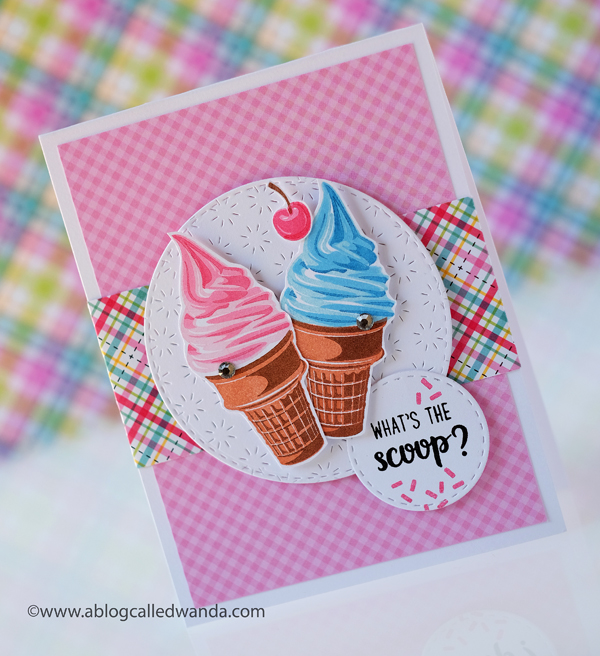 Sunny Studio Stamps ice cream. Doodlebug papers