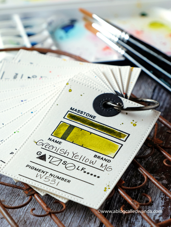 Waffle Flower Swatch stamps and dies. Watercolor swatches. Mijello Mission. Wanda Guess