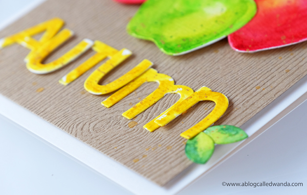 autumn handmade card with die cuts and watercolors