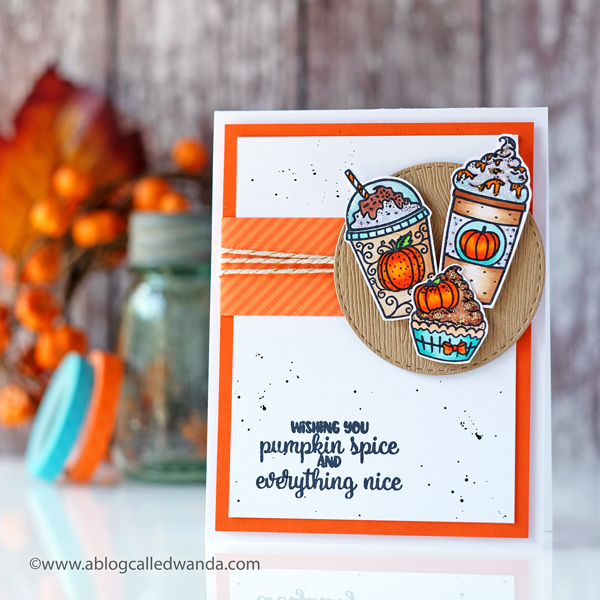 pumpkin spice latte card! Copic markers. Pink and Main pumpkin spice latte card! Copic markers. Pink and Main