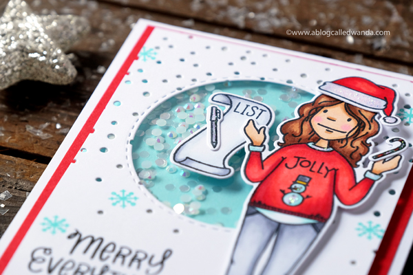 Ellen Hutson Leading Ladies. Copic Markers SHaker Card 