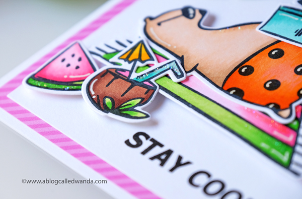 Tropical Summer card with Waffle Flower Stamps and Dies
