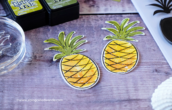 watercolor pineapples distress ink